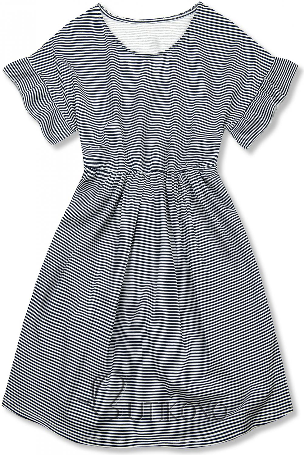 Modro-biele voľné pruhované šaty IV.