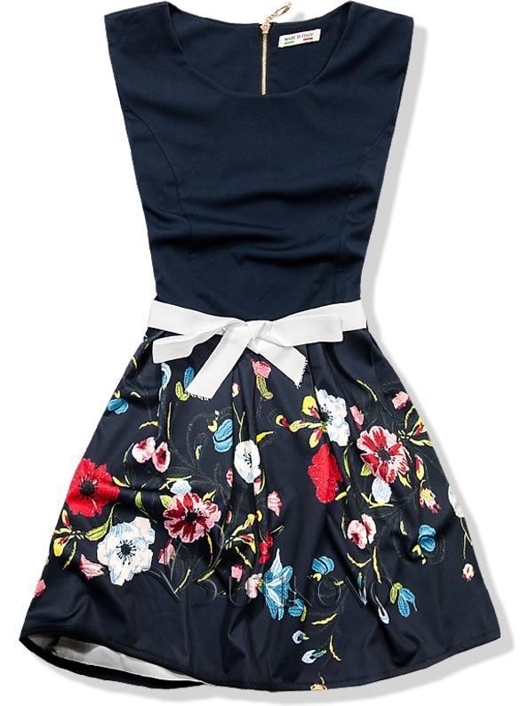 Granátové kvetinové šaty 101-5