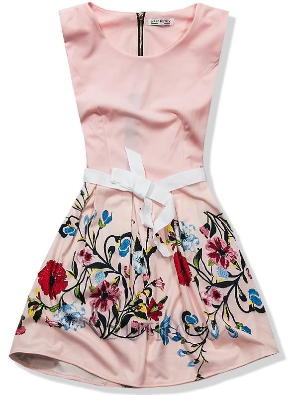 Ružové kvetinové šaty 101-5