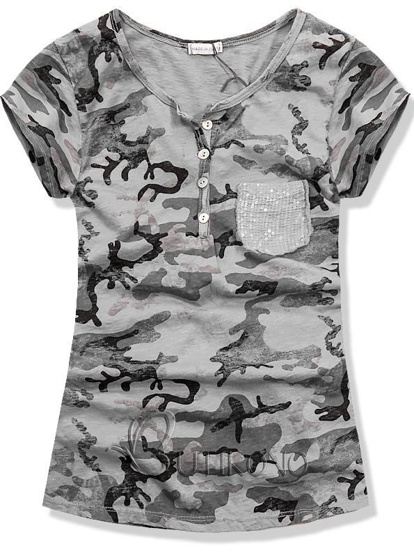 Sivé army tričko 72208