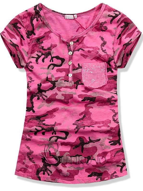 Fuchsiové army tričko 72208