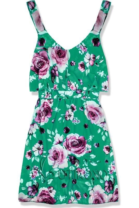 Zelené letné kvetinové šaty