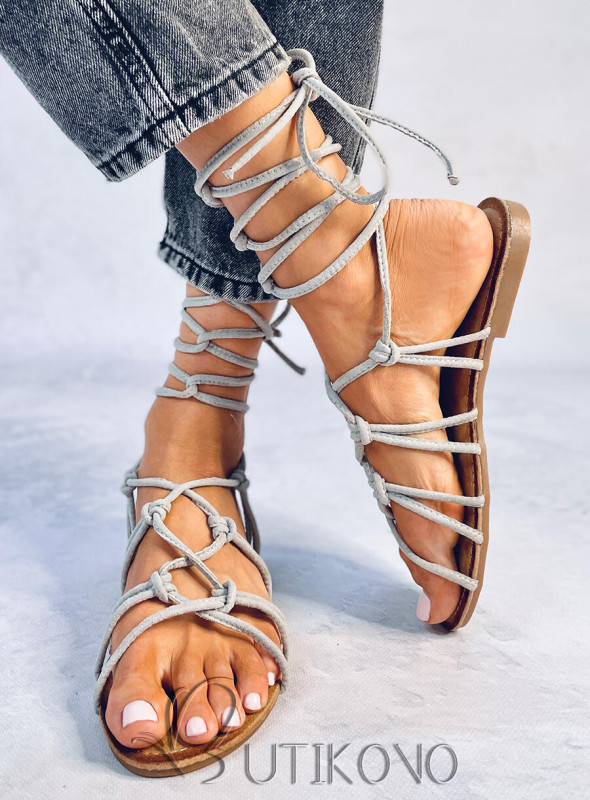 Sandále - gladiátorky sivé