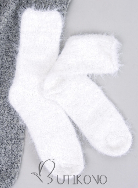 Dámske hrejivé ponožky béžová/biela/ružová