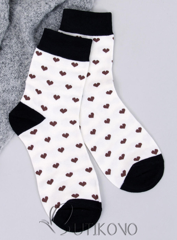 Dámske ponožky so vzorom srdiečok - 5 párov
