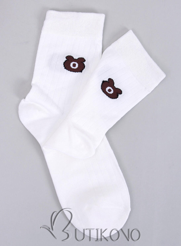 Biele dámske ponožky TEDDY