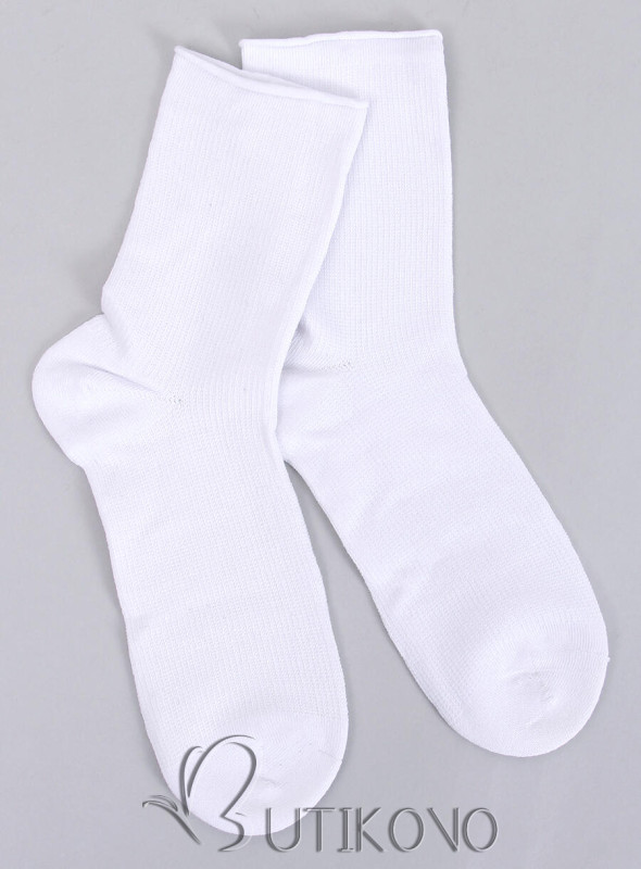 Biele hladké dámske ponožky