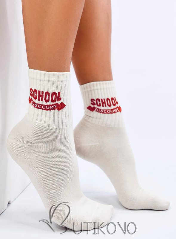 Béžové bavlnené ponožky SCHOOL