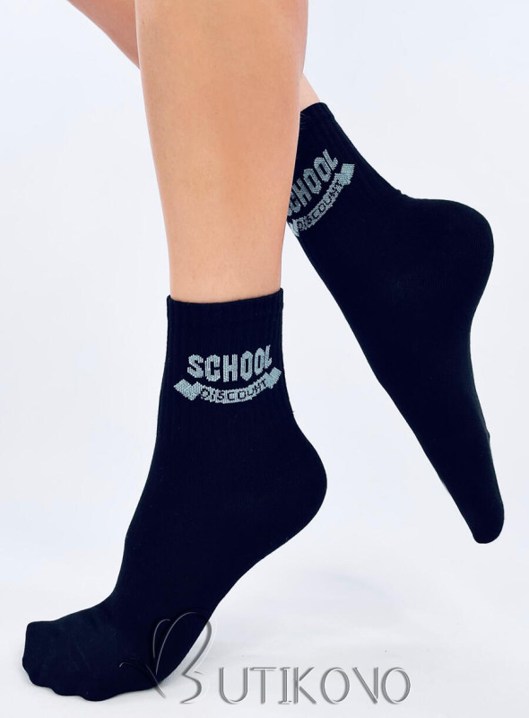 Čierne bavlnené ponožky SCHOOL