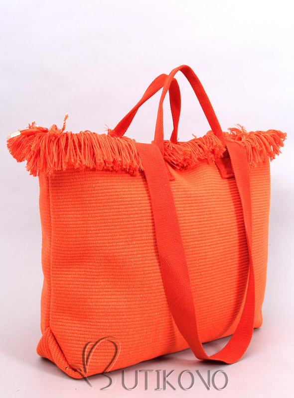 Pomarančová plážová taška so strapcami
