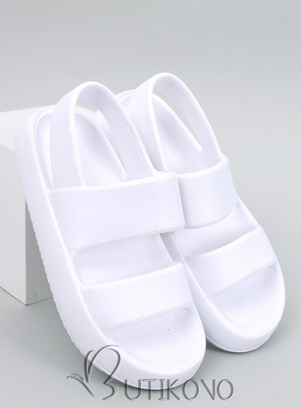 Biele penové sandále