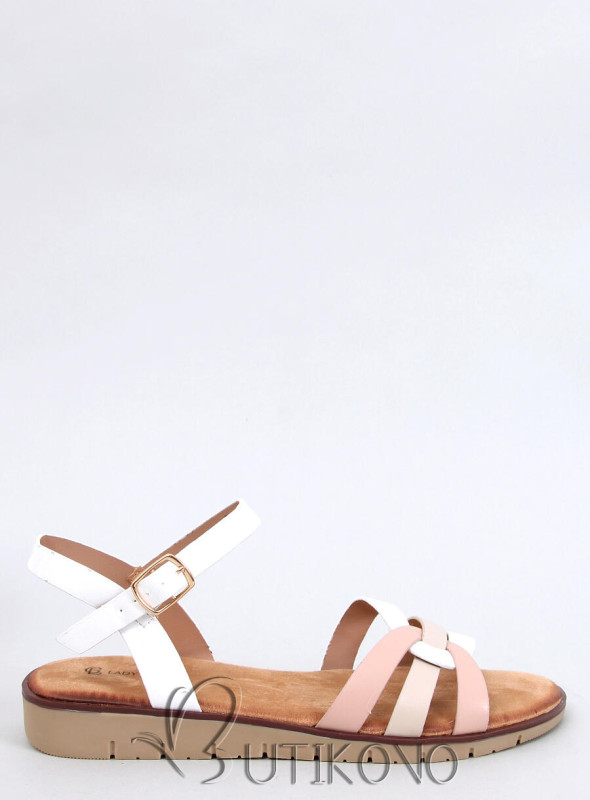Nízke sandále biela/ružová