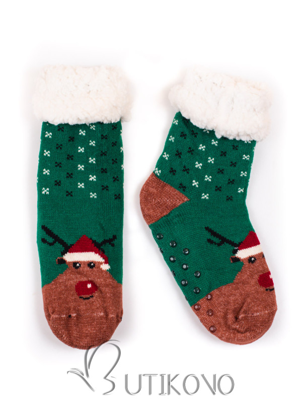 Dámske teplé ponožky Rudolf zelené