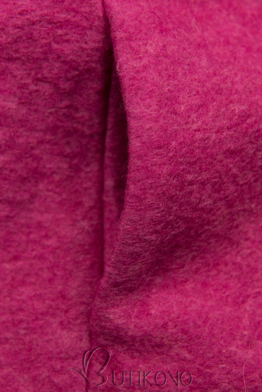 Fuchsiovo ružový vlnený kardigán s brošňou