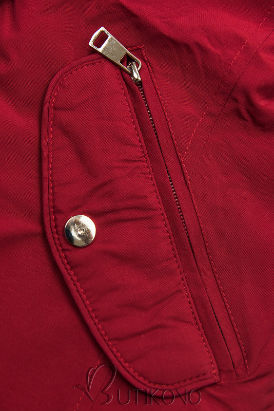 Červená obojstranná bunda s pepito vzorom