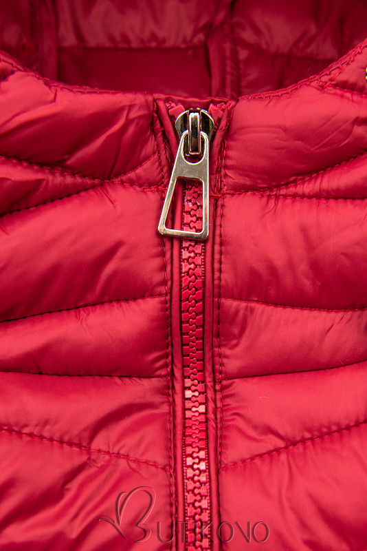 Tmavočervená bunda s elastickým pásom