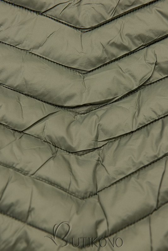 Olivovozelená bunda s elastickým pásom