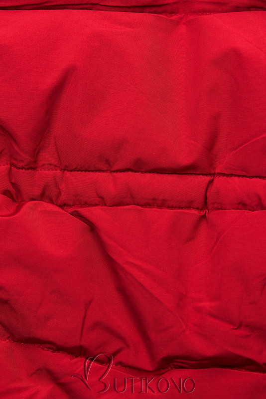 Červená-čierna zimná bunda