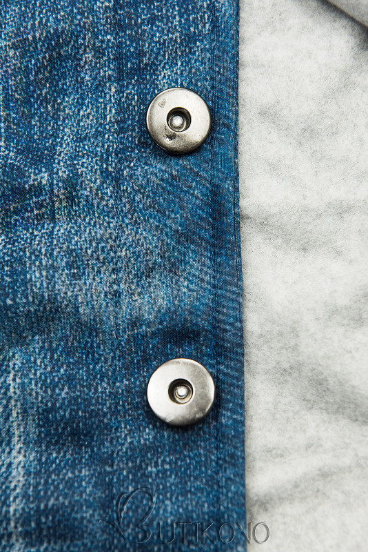 Jeans sivá mikina D402