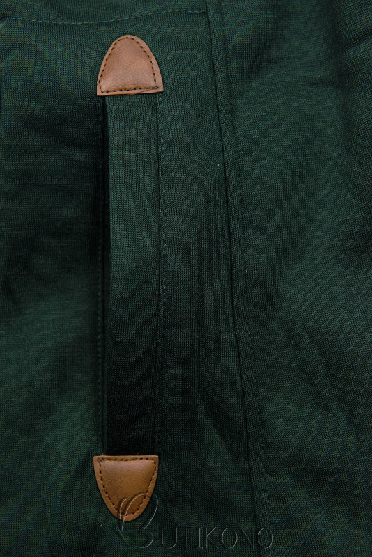 Smaragdovozelená mikina s tvarovaným pásom
