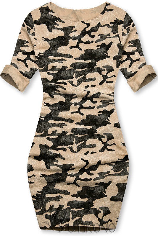 Hnedé ležérne army šaty