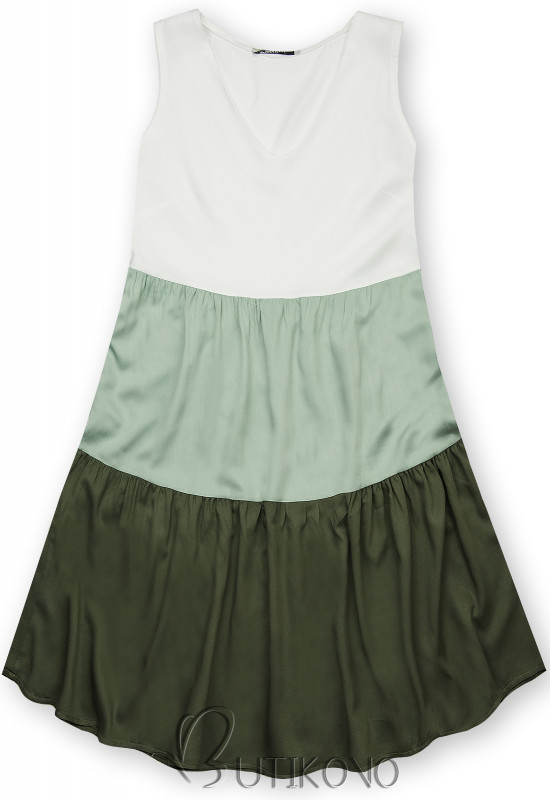 Letné šaty z viskózy biela/mätová/zelená