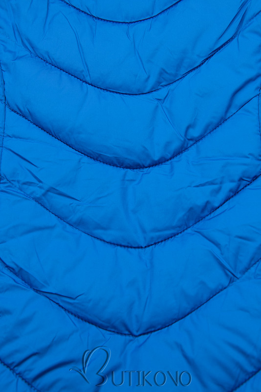 Kráľovská modrá prešívaná bunda zateplená plyšom