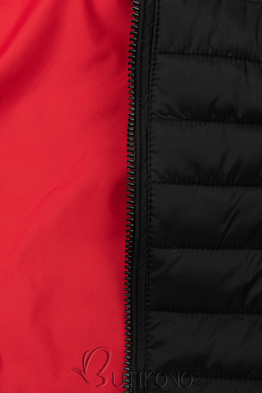 Obojstranná prechodná bunda čierna/červená