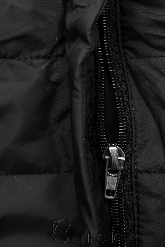 Prechodná bunda v predĺženom strihu čierna