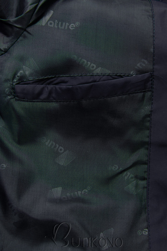 Prechodná bunda v predĺženom strihu tmavomodrá