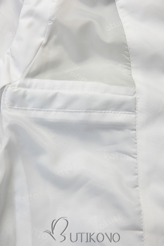 Prešívaná vesta s odopínateľnou kapucňou biela