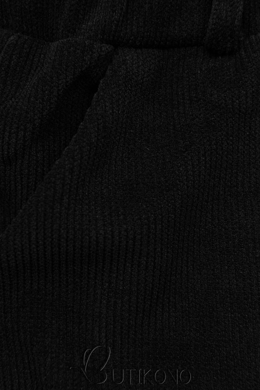 Čierne ležérne nohavice s gumou v páse