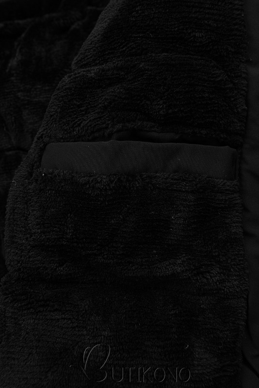 Chlapčenská zimná bunda čierna/khaki
