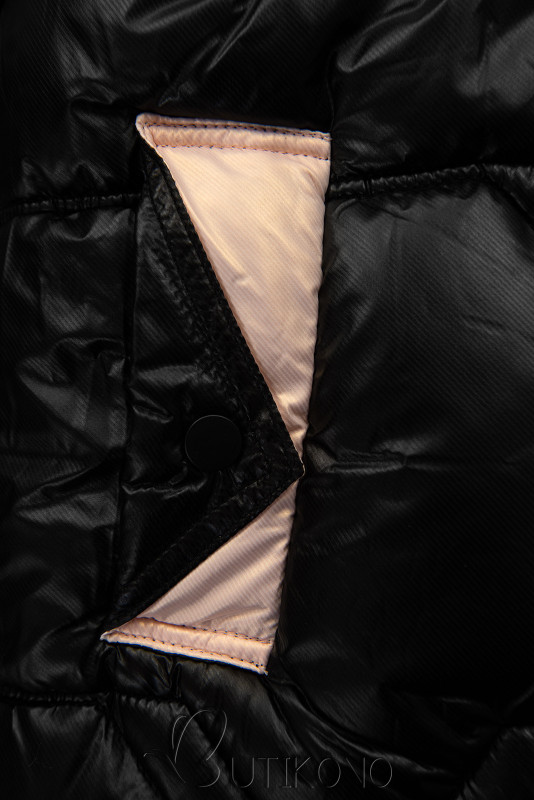 Čierna detská bunda s odnímateľnou kapucňou