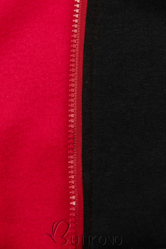 Súprava so vzorovanou kapucňou červená/čierna