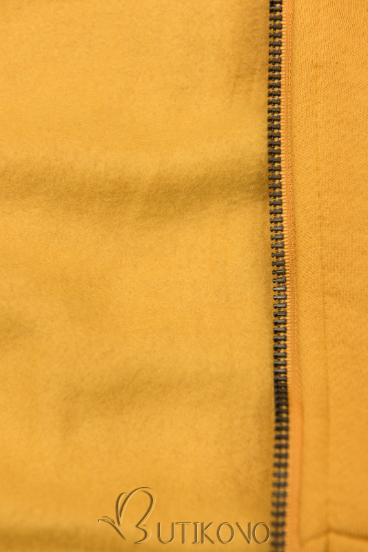 Žltá predĺžená mikina na zips