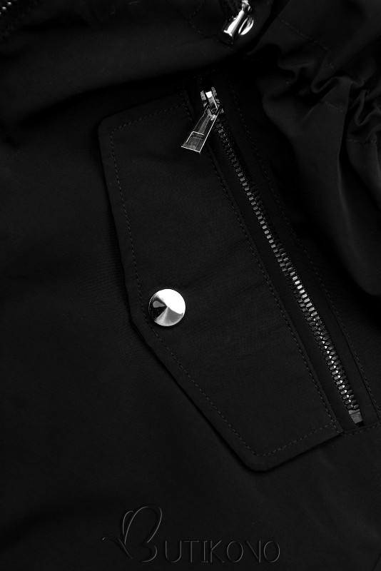 Čierna zimná bunda s odnímateľnou podšívkou