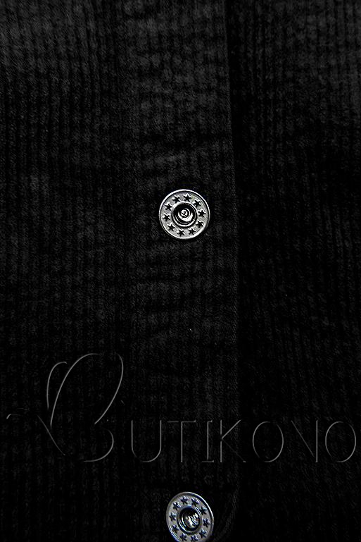 Čierna menčestrová vrchná košeľa