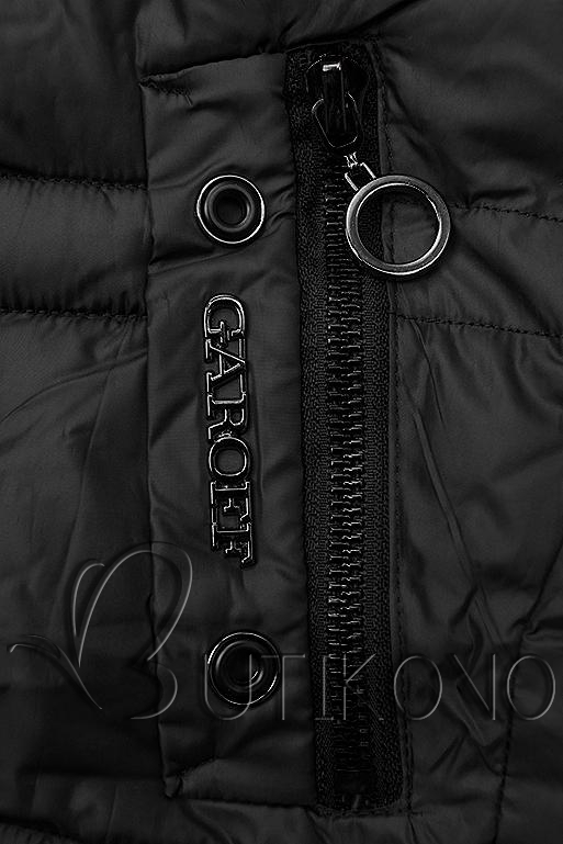 Čierna prešívaná bunda na jeseň/zimu