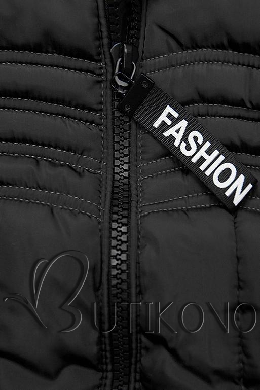 Čierna zimná bunda FASHION