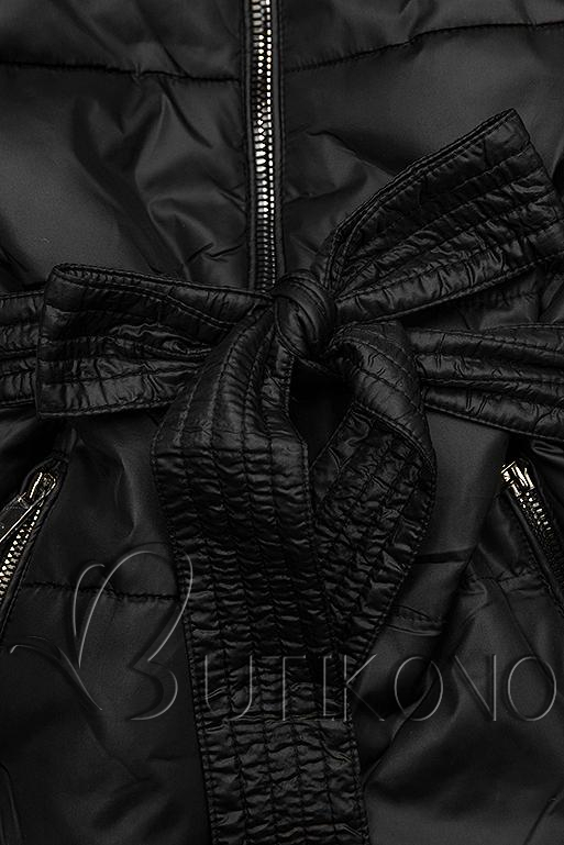 Obojstranná bunda čierna/bodkovaná