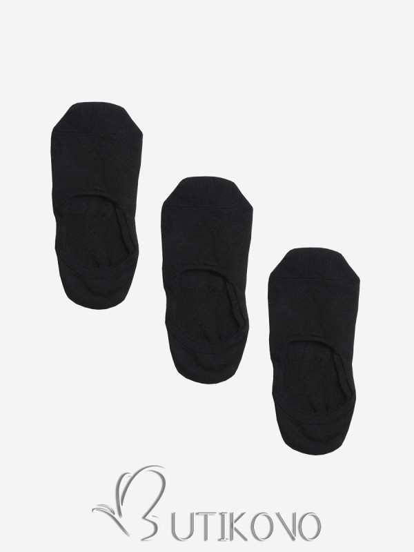 Čierne ponožky do balerín - trojbalenie