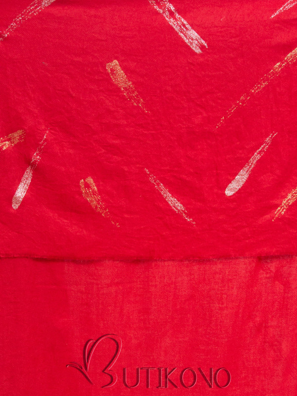 Červený textilný šál