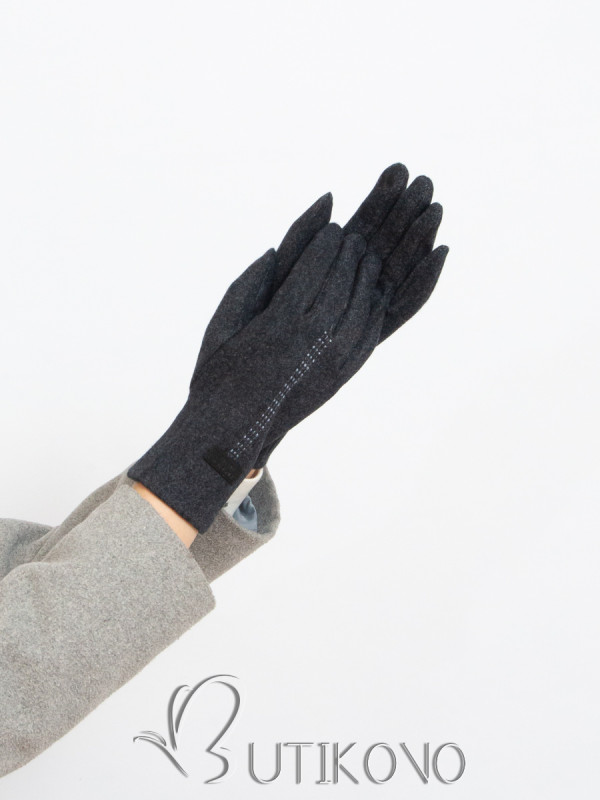 Sivé teplé dámske rukavice