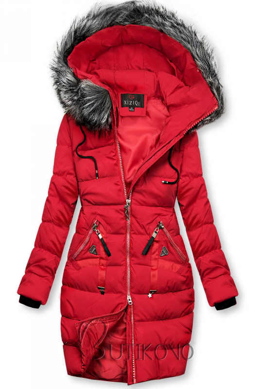 Zimná prešívaná bunda červená