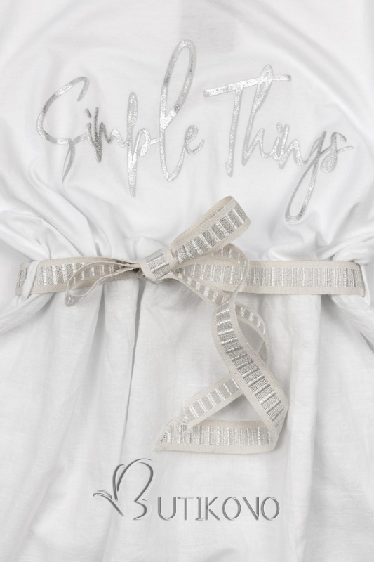 Biele ľanové midi šaty