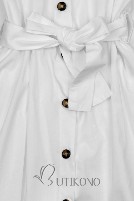 Biele krátke košeľové šaty