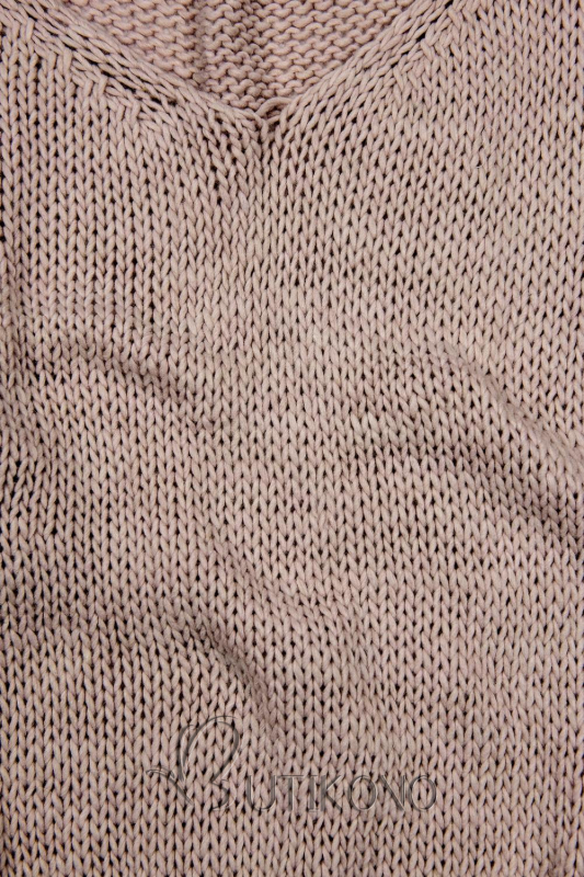 Svetloružový pletený pulóver
