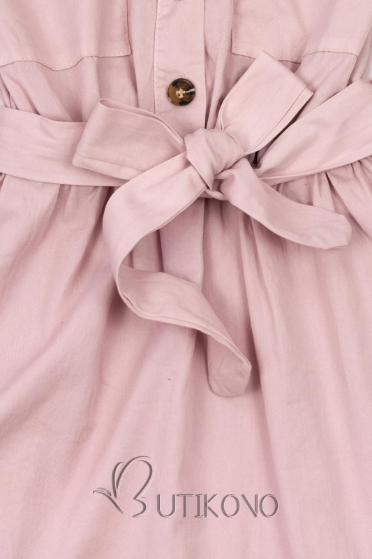 Ružové šaty so zapínaním