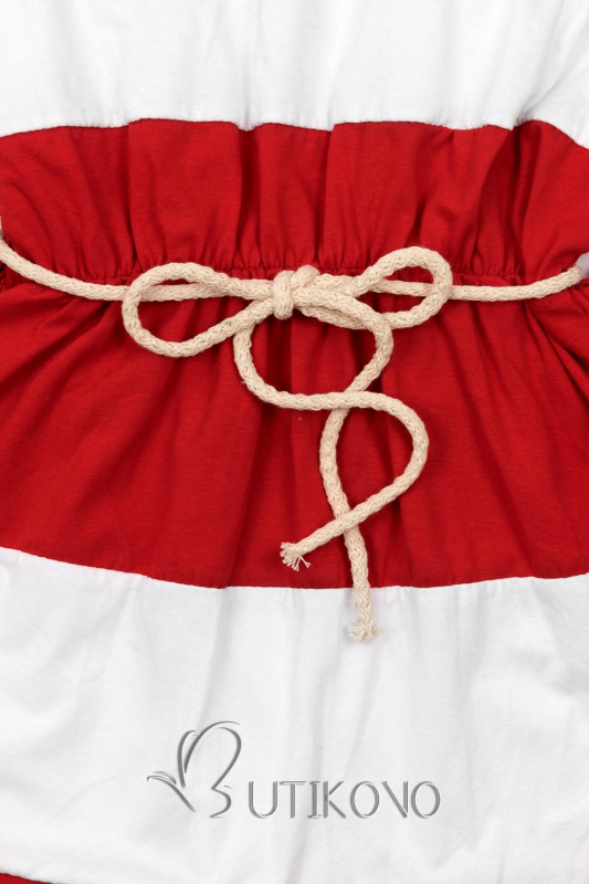 Pruhované červeno-biele šaty